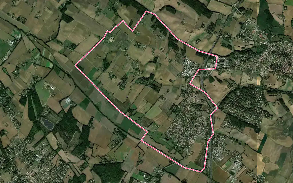 Vue satellite de Garidech avec ses contours administratifs