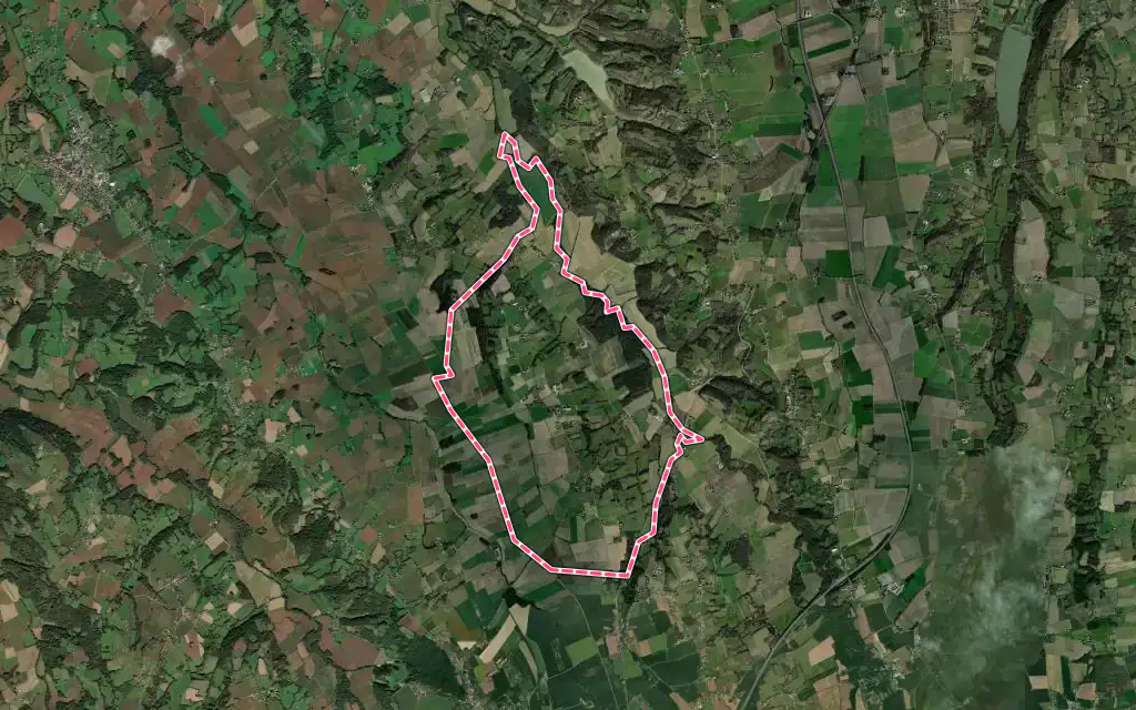 Vue satellite de Garlède-Mondebat avec ses contours administratifs