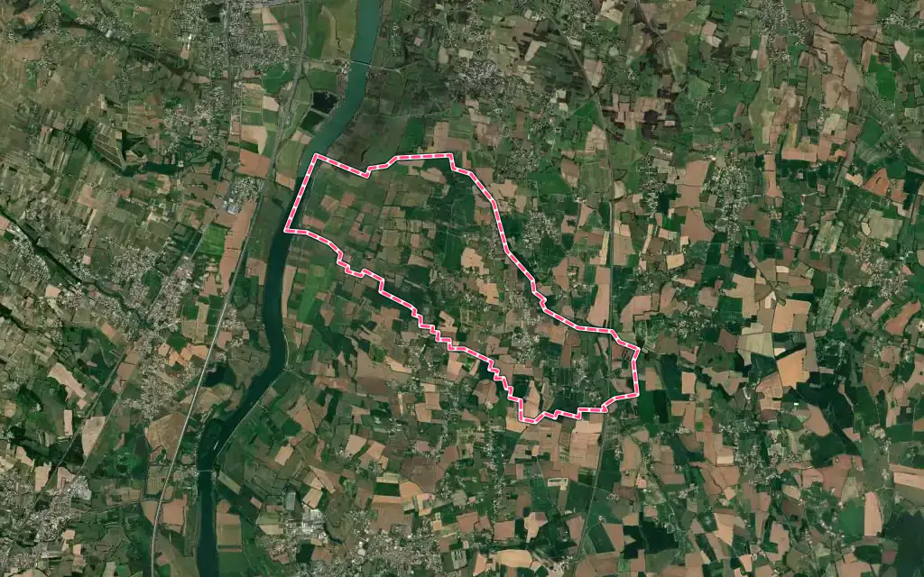 Vue satellite de Garnerans avec ses contours administratifs