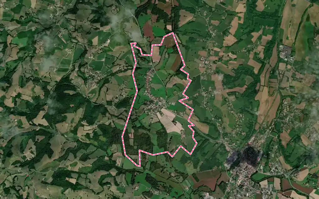 Vue satellite de Garris avec ses contours administratifs