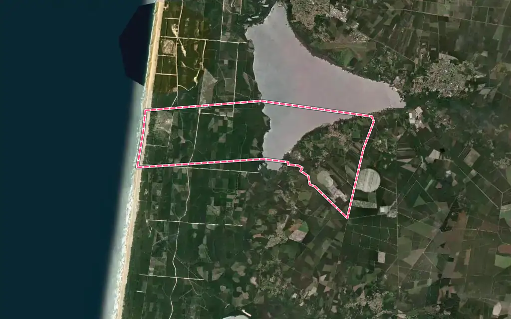 Vue satellite de Gastes avec ses contours administratifs