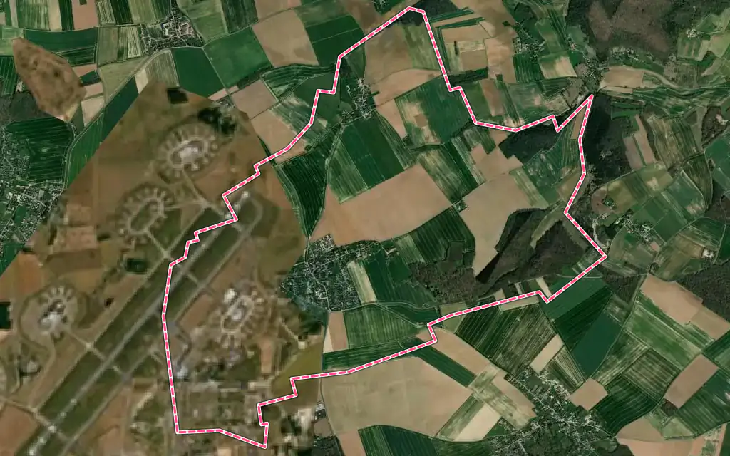 Vue satellite de Gauciel avec ses contours administratifs