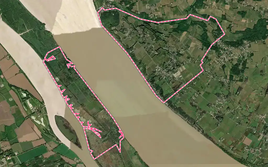 Vue satellite de Gauriac avec ses contours administratifs