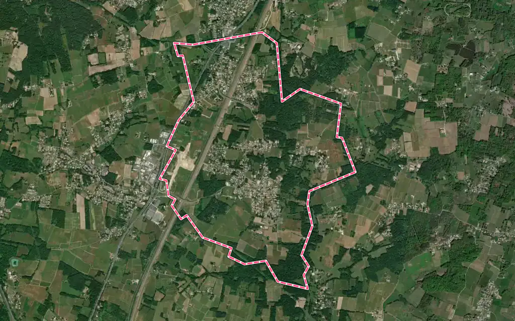 Vue satellite de Gauriaguet avec ses contours administratifs