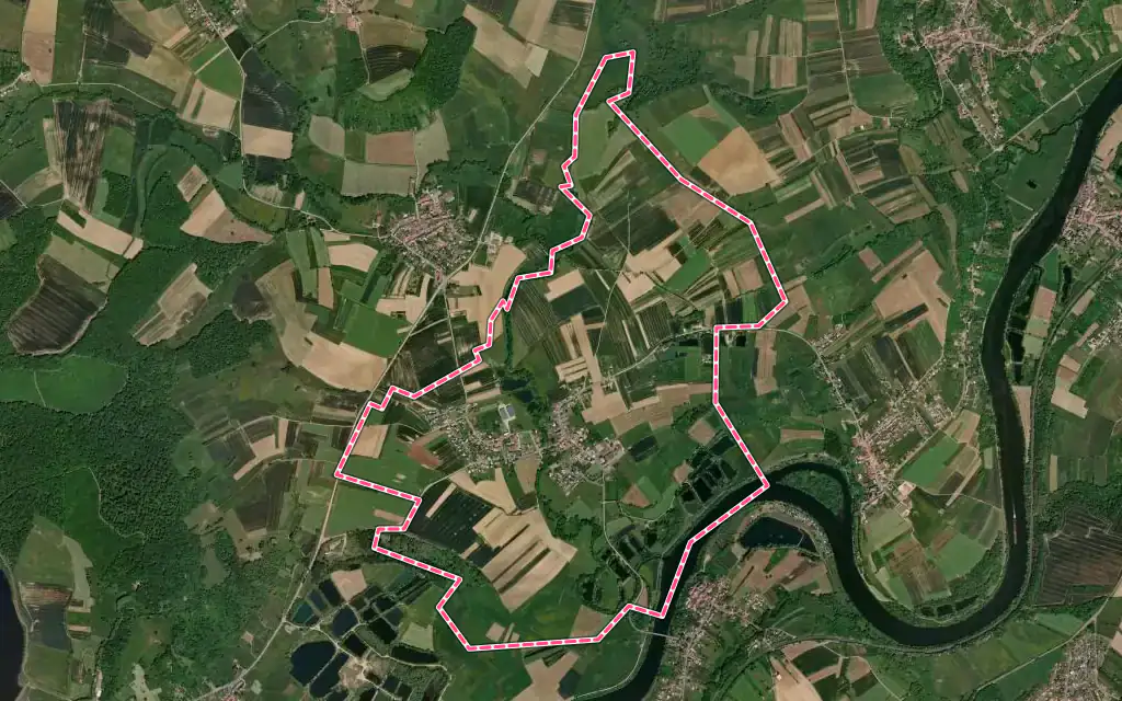 Vue satellite de Gavisse avec ses contours administratifs