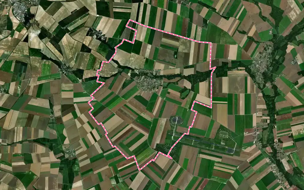 Vue satellite de Gaye avec ses contours administratifs