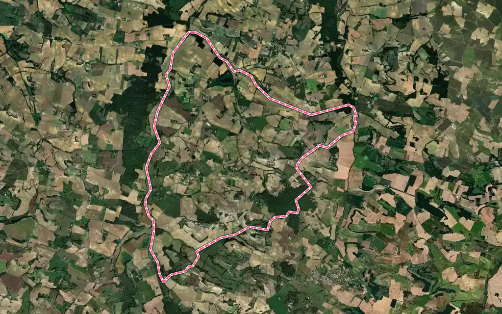 Vue satellite de Gazaupouy avec ses contours administratifs