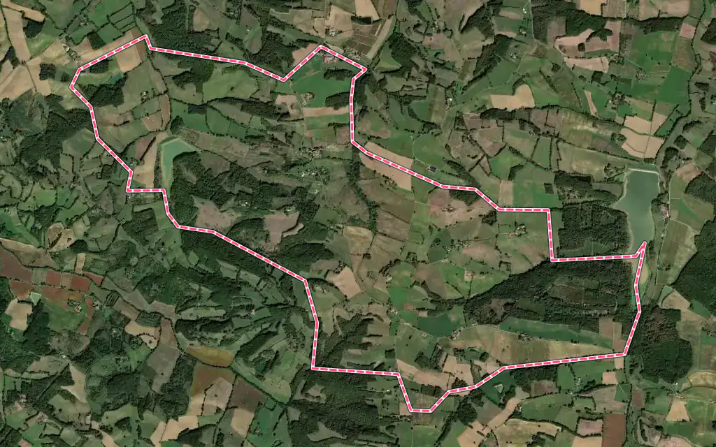 Vue satellite de Gazax-et-Baccarisse avec ses contours administratifs