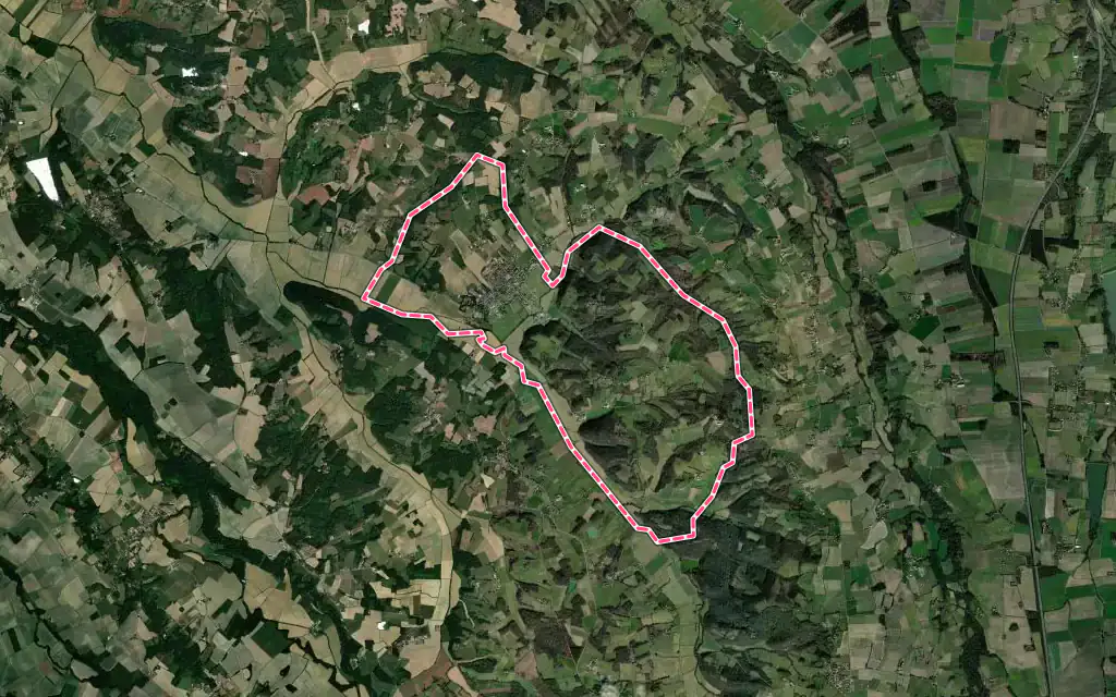 Vue satellite de Geaune avec ses contours administratifs