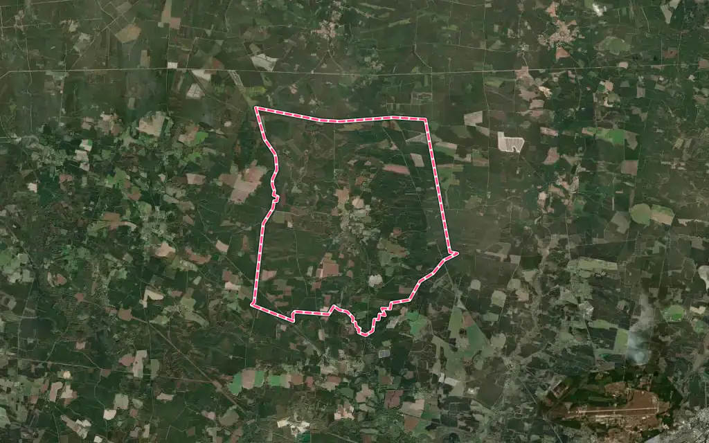 Vue satellite de Geloux avec ses contours administratifs