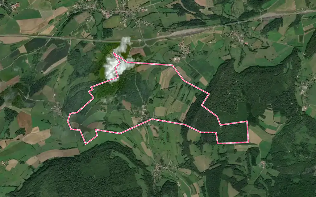 Vue satellite de Gémonval avec ses contours administratifs