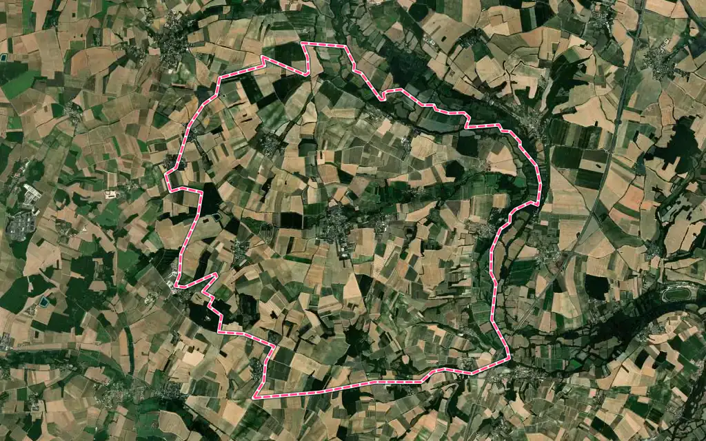 Vue satellite de Genac-Bignac avec ses contours administratifs