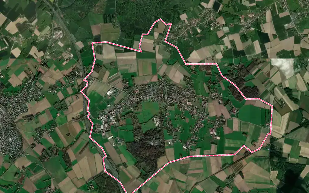 Vue satellite de Genech avec ses contours administratifs