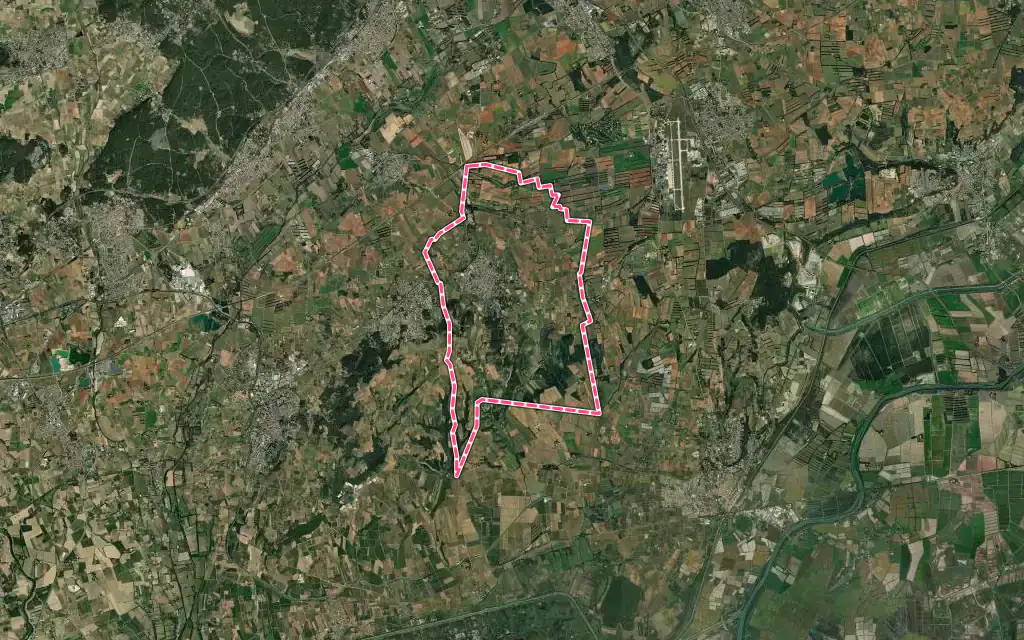 Vue satellite de Générac avec ses contours administratifs