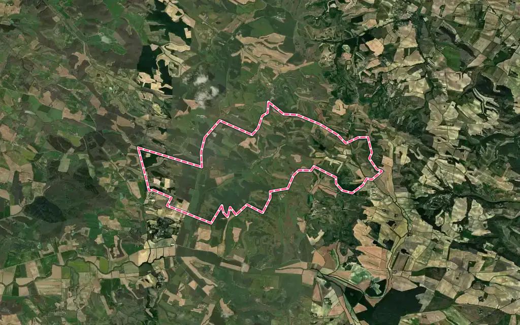 Vue satellite de Generville avec ses contours administratifs