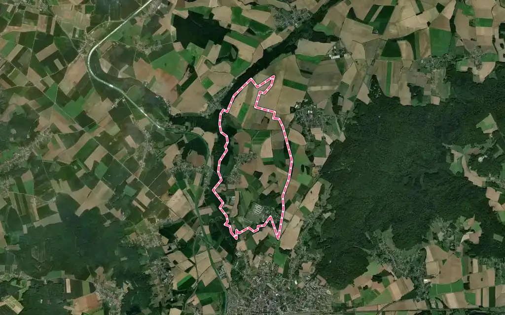 Vue satellite de Genvry avec ses contours administratifs