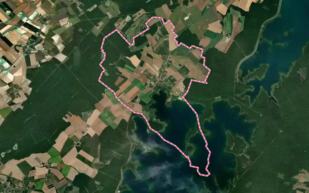 Vue satellite de Géraudot avec ses contours administratifs