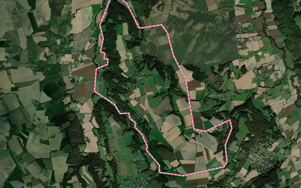 Vue satellite de Gerderest avec ses contours administratifs