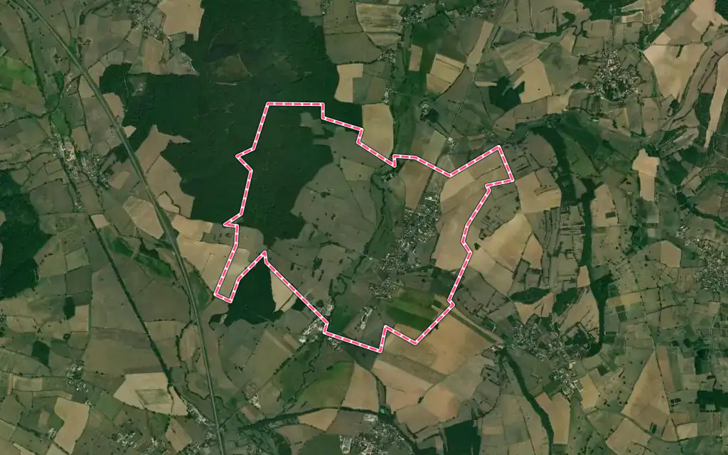 Vue satellite de Germagny avec ses contours administratifs