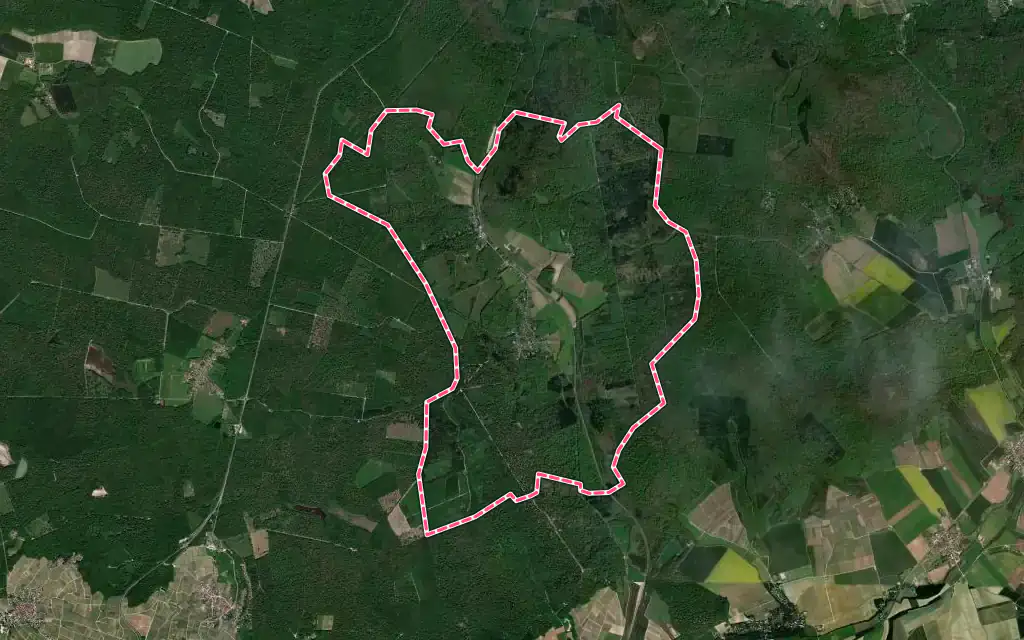 Vue satellite de Germaine avec ses contours administratifs