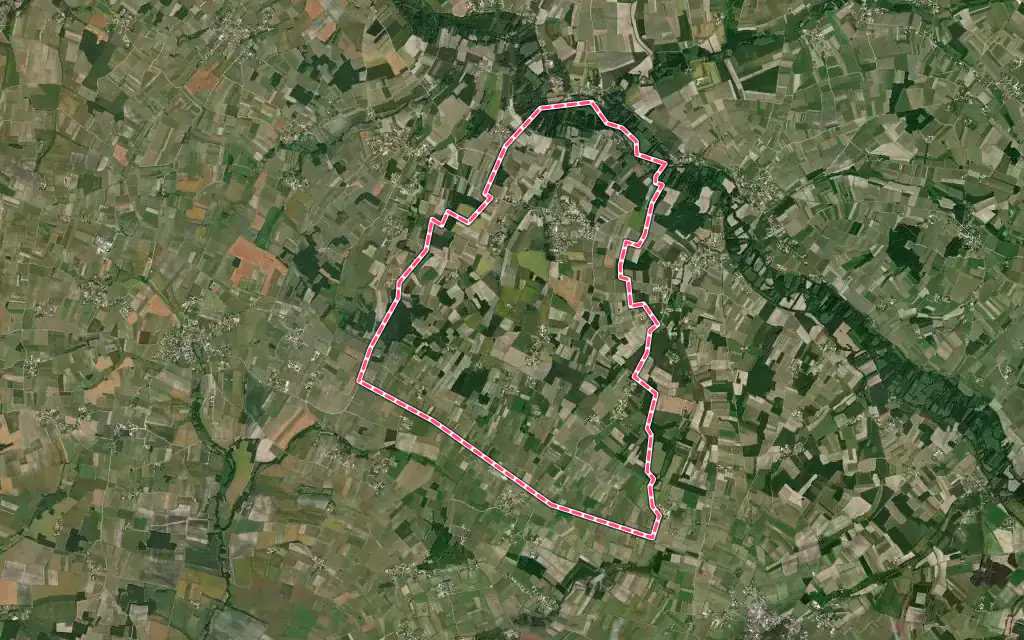 Vue satellite de Germignac avec ses contours administratifs
