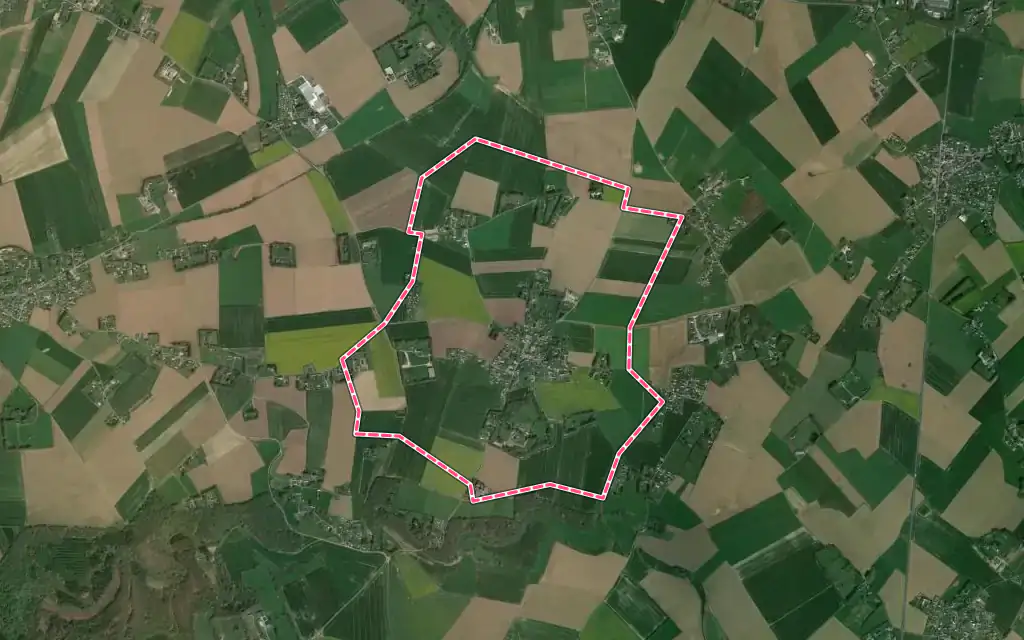 Vue satellite de Gerville avec ses contours administratifs