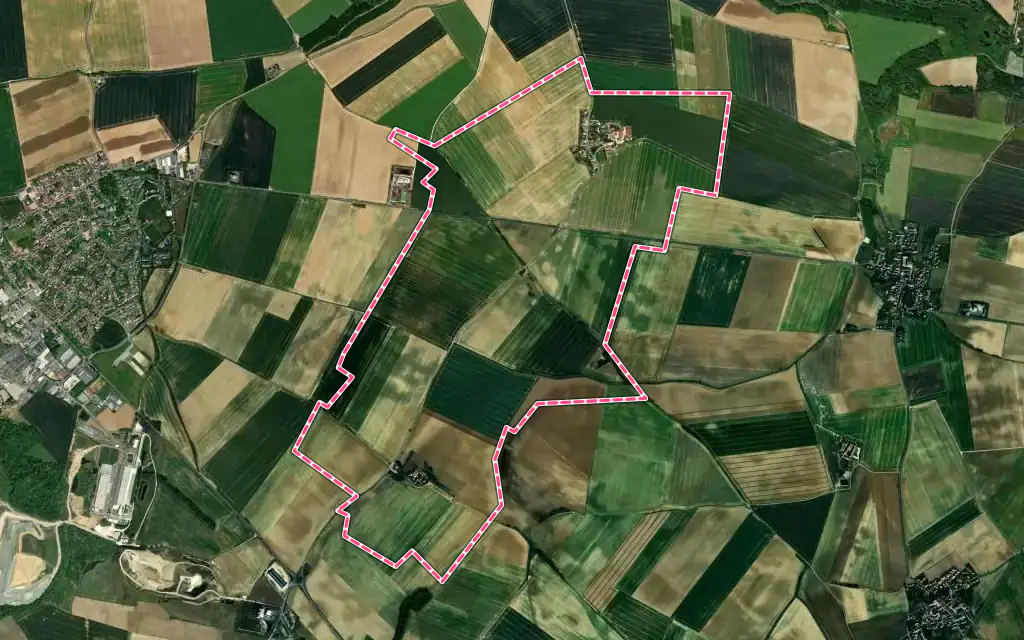 Vue satellite de Gesvres-le-Chapitre avec ses contours administratifs