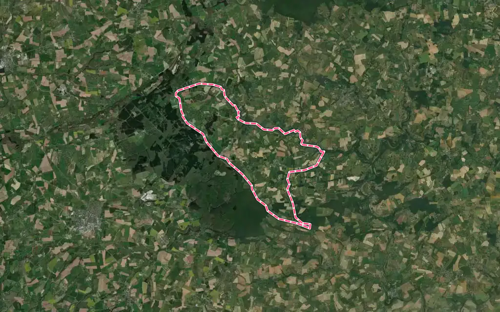 Vue satellite de Gesvres avec ses contours administratifs