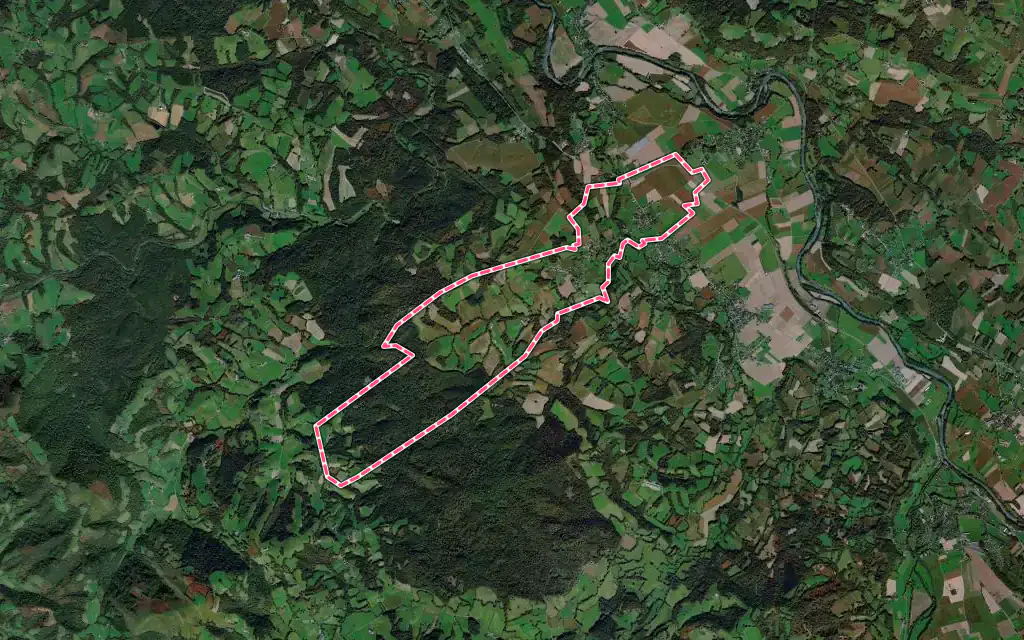 Vue satellite de Geüs-d'Oloron avec ses contours administratifs