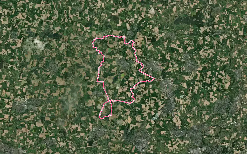 Vue satellite de Gévezé avec ses contours administratifs