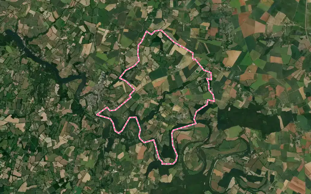 Vue satellite de Giel-Courteilles avec ses contours administratifs