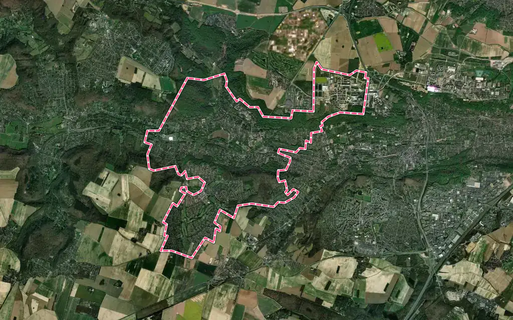 Vue satellite de Gif-sur-Yvette avec ses contours administratifs