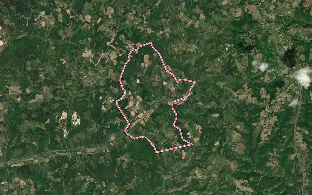 Vue satellite de Gigouzac avec ses contours administratifs