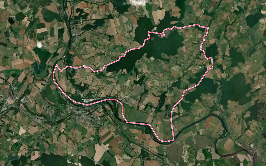 Vue satellite de Gilly-sur-Loire avec ses contours administratifs