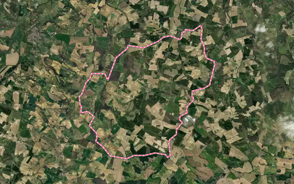 Vue satellite de Gimbrède avec ses contours administratifs