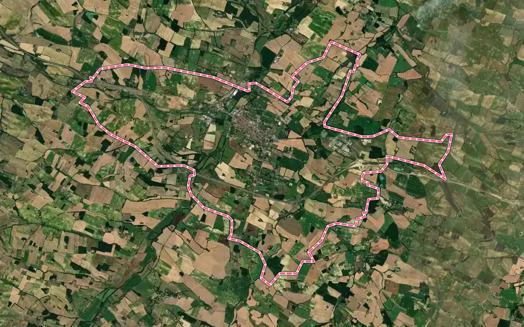 Vue satellite de Gimont avec ses contours administratifs