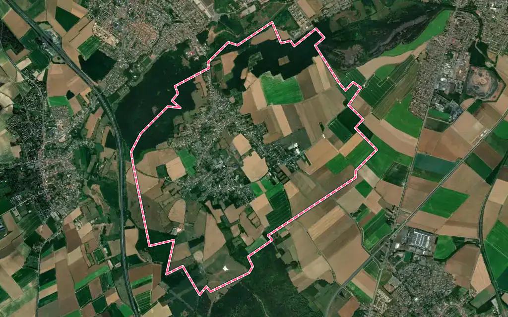 Vue satellite de Givenchy-en-Gohelle avec ses contours administratifs