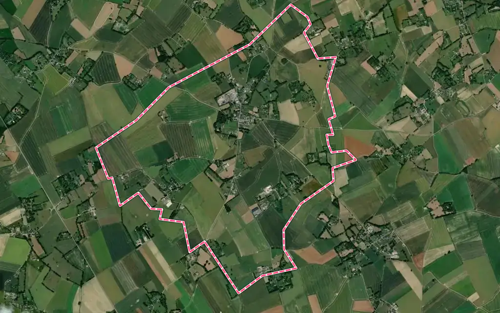 Vue satellite de Giverville avec ses contours administratifs