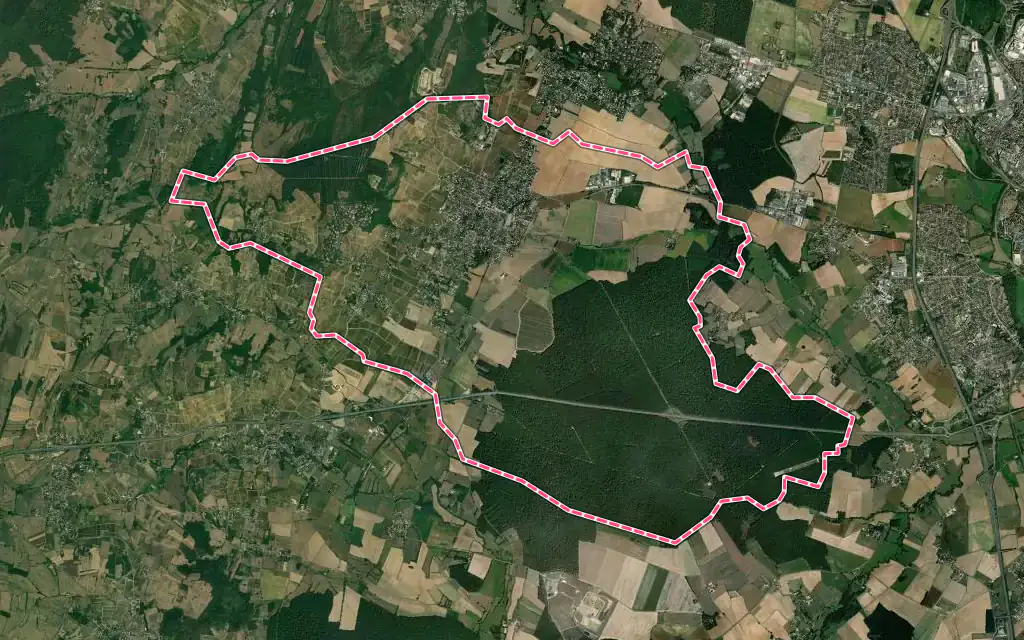 Vue satellite de Givry avec ses contours administratifs
