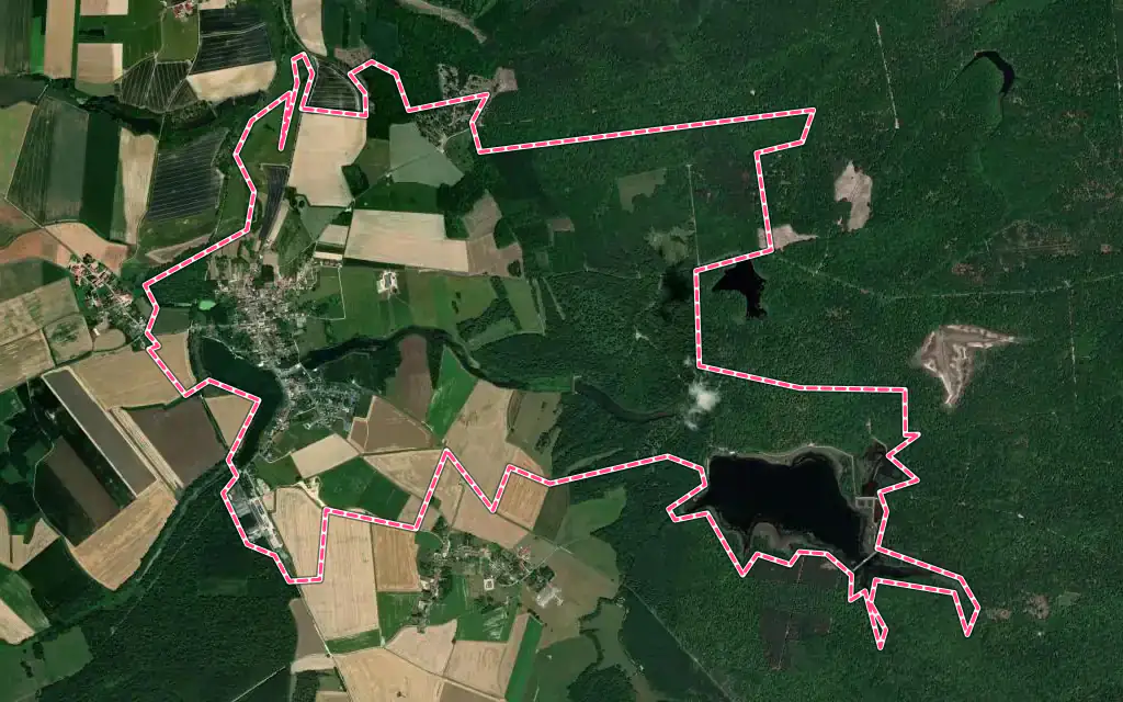 Vue satellite de Givry-en-Argonne avec ses contours administratifs