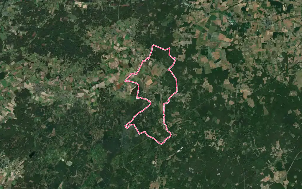 Vue satellite de Gizeux avec ses contours administratifs