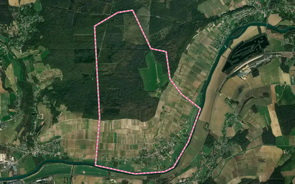 Vue satellite de Gland avec ses contours administratifs