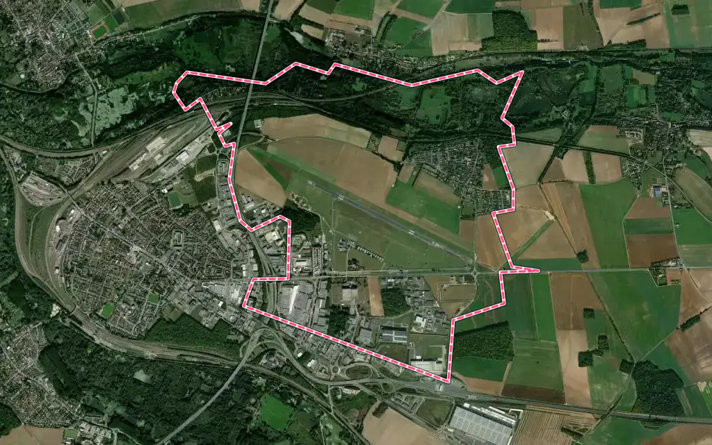 Vue satellite de Glisy avec ses contours administratifs