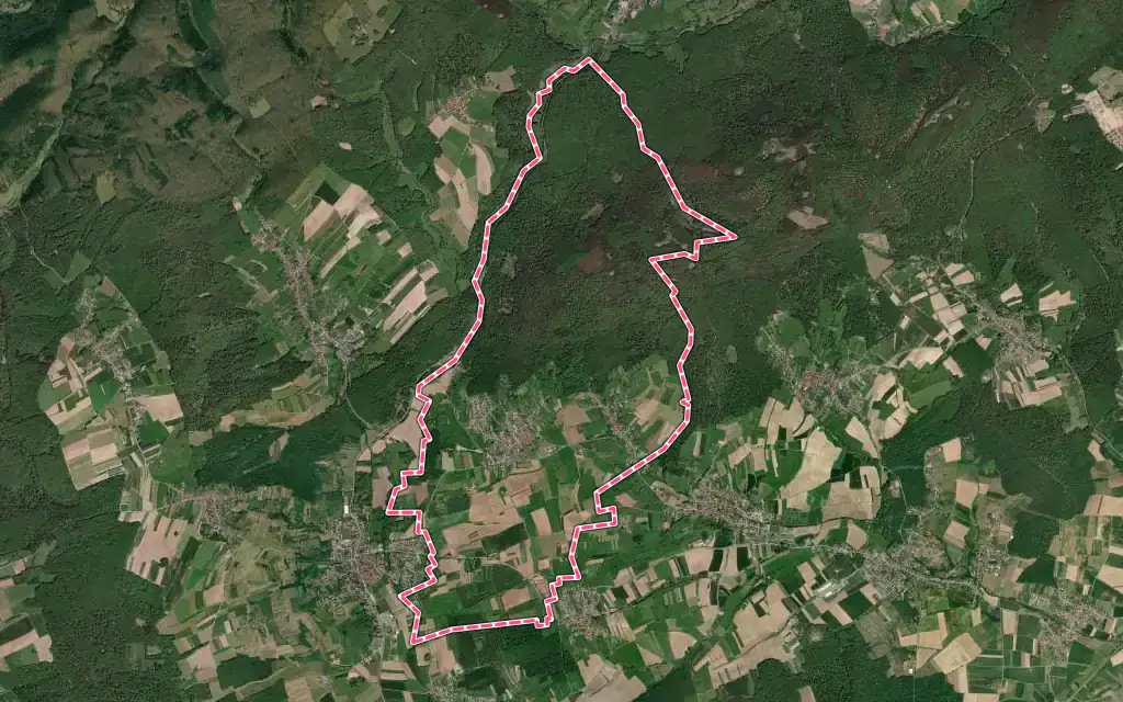 Vue satellite de Gœrsdorf avec ses contours administratifs