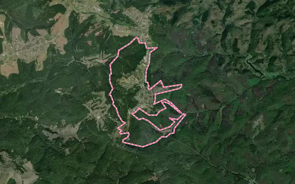 Vue satellite de Goetzenbruck avec ses contours administratifs