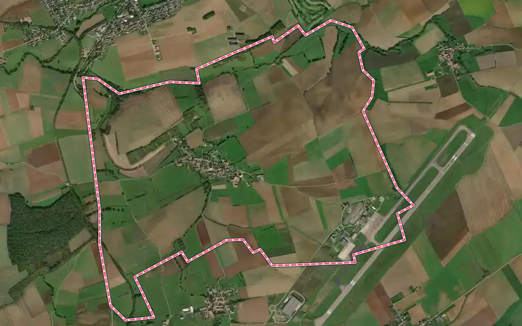 Vue satellite de Goin avec ses contours administratifs