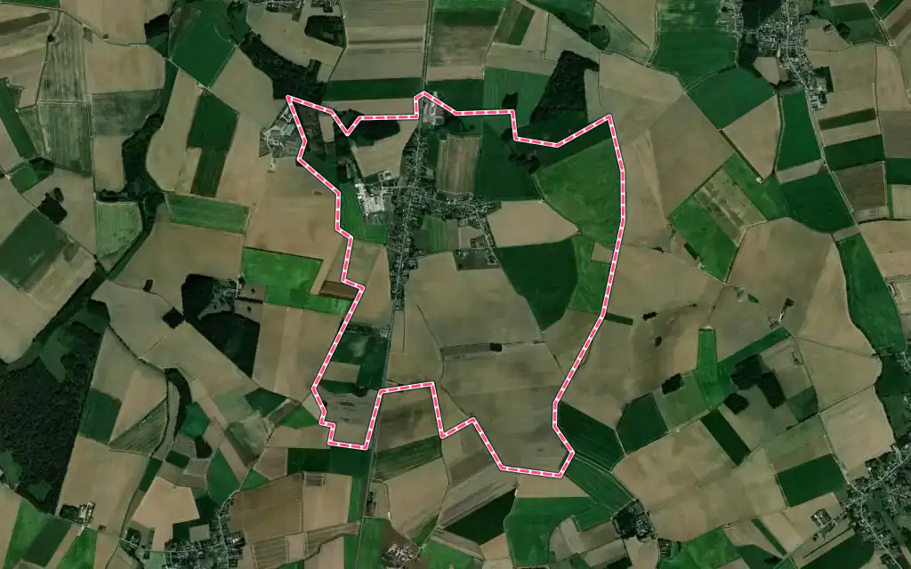 Vue satellite de Golancourt avec ses contours administratifs
