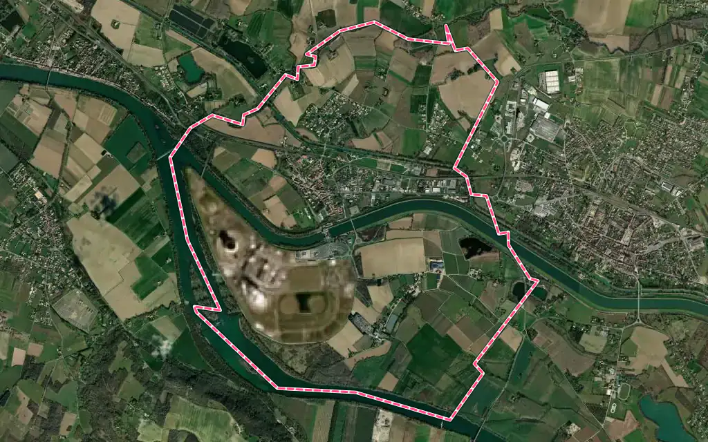 Vue satellite de Golfech avec ses contours administratifs
