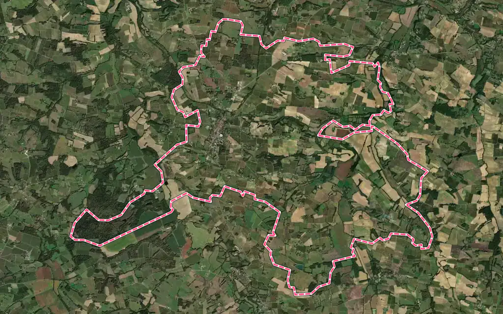 Vue satellite de Gondrin avec ses contours administratifs