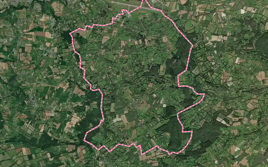 Vue satellite de Gonneville-Le Theil avec ses contours administratifs